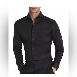 Storm Slim Fit Two Fold Twill Shirt - Black